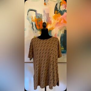 Fendi blouse zucca print. Brown / beige.